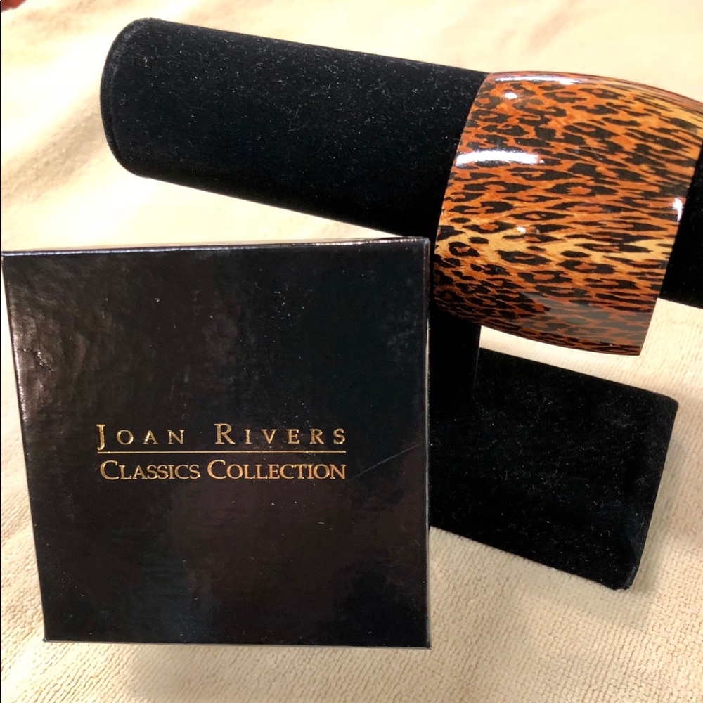 Signed Joan Rivers Leopard Print Cuff Bracelet